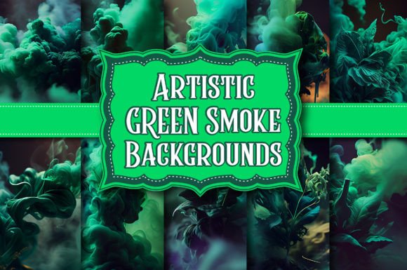 Artistic Green Smoke Backgrounds: A Creative Design Asset