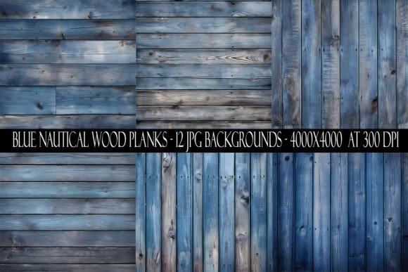 Blue Nautical Wood Plank Backgrounds for Coastal Projects