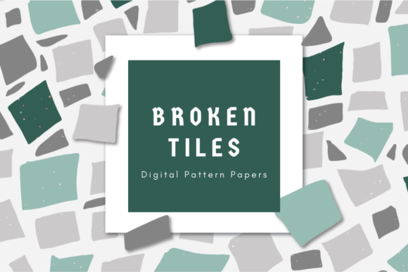 Broken Tiles Digital Paper Backgrounds for Modern Design