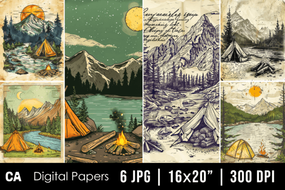 Camping Junk Journal Pages Backgrounds: A Creative Toolkit