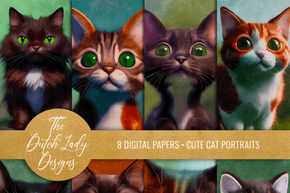 Charming Cat Art: 8 Portrait Painting Backgrounds