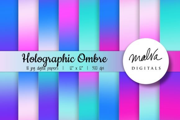 Crafting a Cosmic Aesthetic: The Power of Holographic Neon Ombre Backgrounds