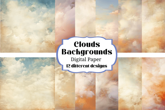 Dreamy Clouds Digital Paper Backgrounds: Your Creative Toolkit