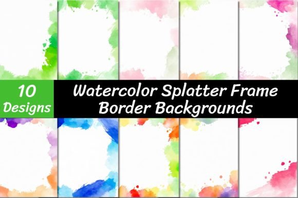 Elevate Your Projects with Watercolor Splatter Frame Backgrounds