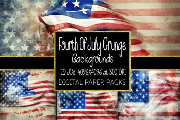 Fourth of July Grunge Backgrounds: Authentic Texture for Bold Designs
