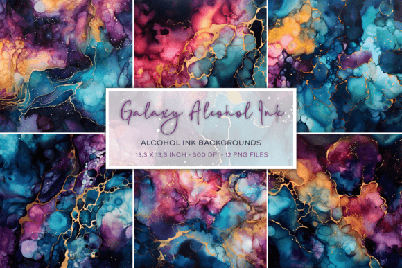 Galaxy Alcohol Ink Backgrounds: A Creative Asset for Your Digital Projects