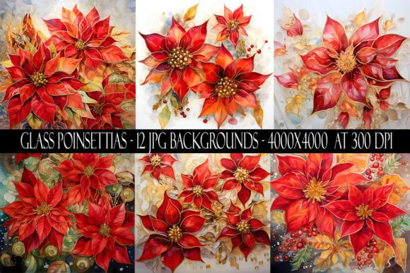 Glass Poinsettia Backgrounds: A Designer's Holiday Toolkit