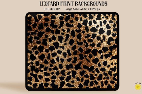 Glitter Gold Leopard Print Backgrounds for Modern Design