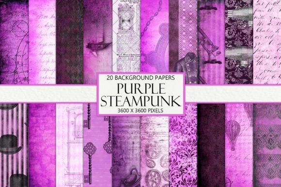 Mastering Visual Drama with Vintage Purple Steampunk Backgrounds
