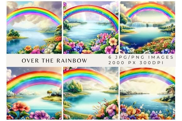 Over the Rainbow Digital Backgrounds: Adding Vibrant Elegance