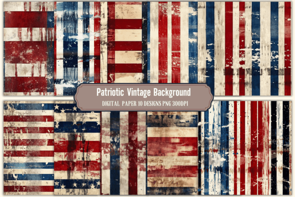 Patriotic Vintage Backgrounds: Retro PNG for Creative Projects