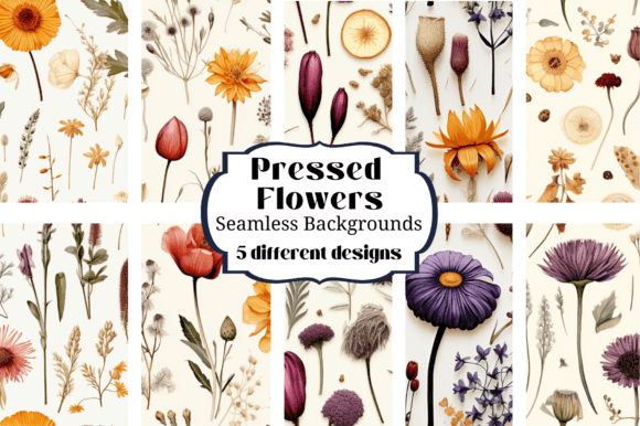 Pressed Wildflowers Seamless Backgrounds: A Digital Toolkit for Timeless Design