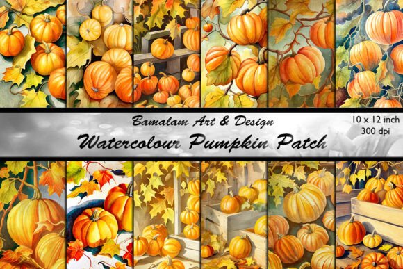Pumpkin Patch Watercolour Backgrounds: Your New Creative Asset