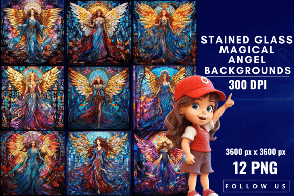 Stained Glass Magical Angel Backgrounds: Elevate Your Digital Creations
