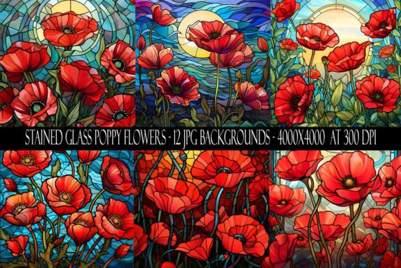 Stained Glass Poppy Flower Backgrounds: A Designer's Guide