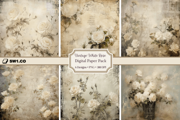 Timeless Elegance: Using Vintage White Rose Backgrounds