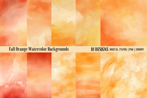 Warm Up Your Designs with Autumn Watercolor Orange Backgrounds