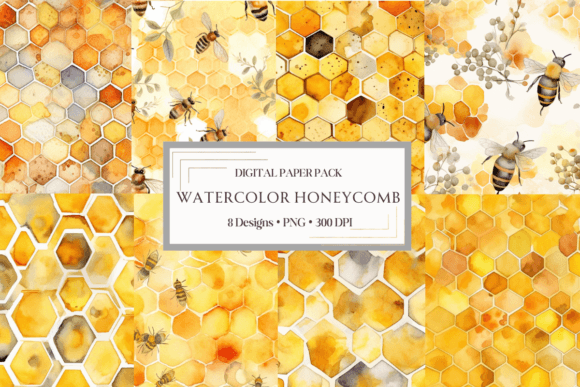 Watercolor Honeycomb Backgrounds for Modern Design